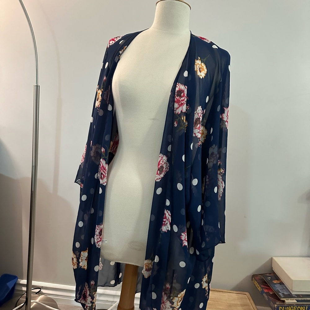 Floral Navy Kimono Cardigan